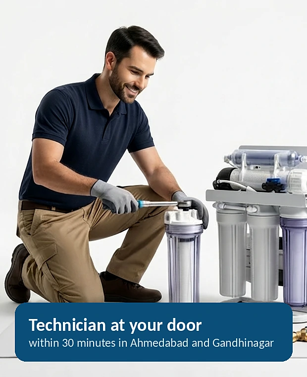 RO technician at the door within 30 minutes in Ahmedabad and Gandhinagar
